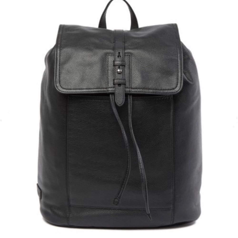Cole Haan Black Pebbled Leather Backpack
